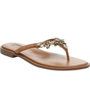 NWT Naturalizer Cremebrulee Fallyn Faux Leather Slip On Thong Sandals, Size 6.5M
